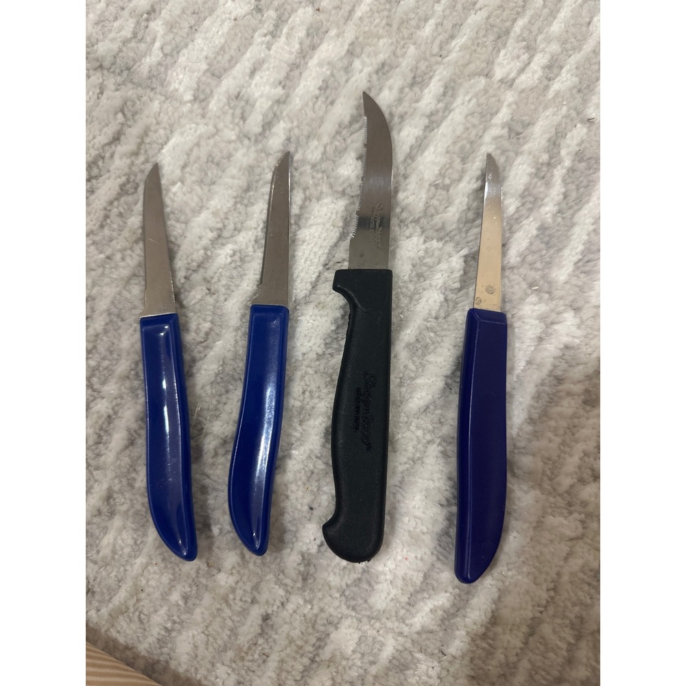Sharpu 2000 Serrated Utility Knife and 3 Blue Paring Knives Stainless Steel‎ Set